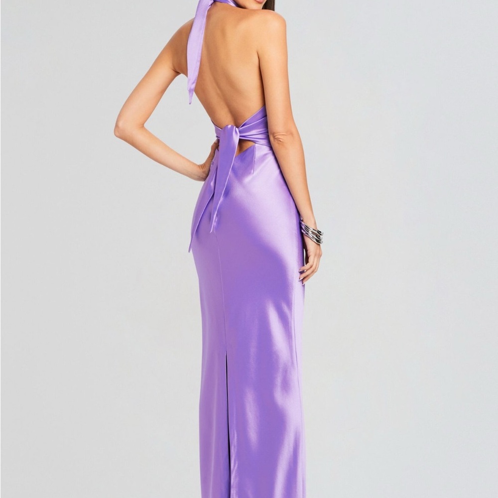 Elegant Purple Halter Dress